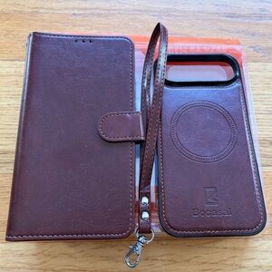 iPhone 17 Air Leather Phone Case wallet with strap